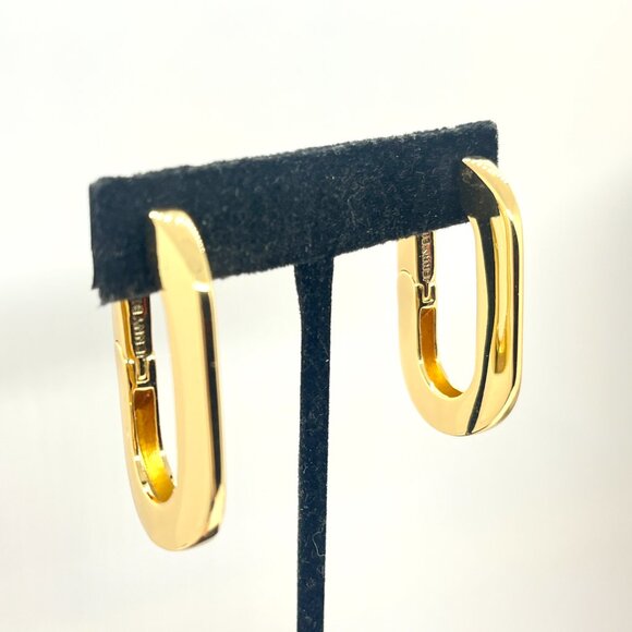 JENNY BIRD MEGA U-LINK EARRINGS Gold Modern Chunky Hoop Statement Sculptural - Picture 5 of 15